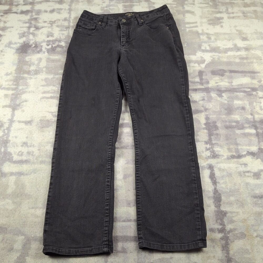 Riders by Lee Jeans Womens 8P 8 Petite Black Denim Stretch Straight Leg